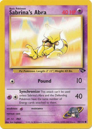 Sabrina's Abra (93) (93) 093/132  - Unlimited Gym Challenge - Common