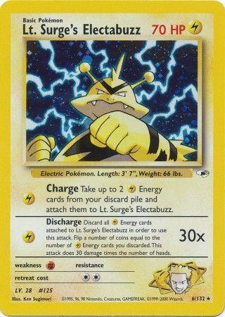 Lt. Surge's Electabuzz (6) (6) 006/132  - Unlimited Holofoil Gym Heroes - Holo Rare