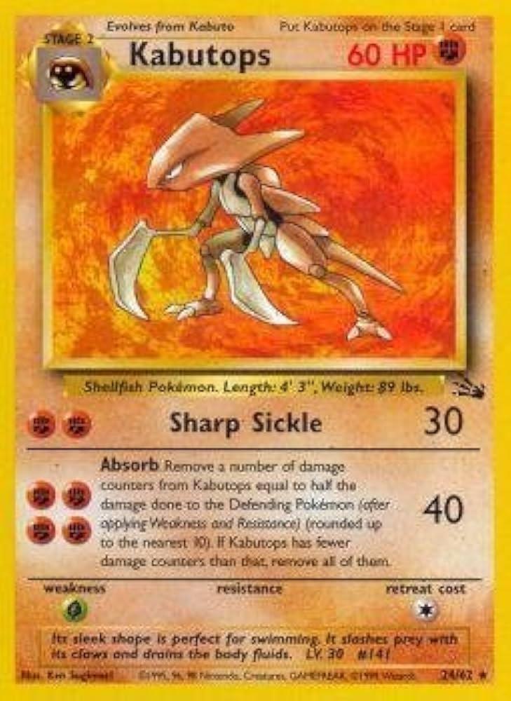 Kabutops (24) (24) 024/62  - Unlimited Fossil - Rare