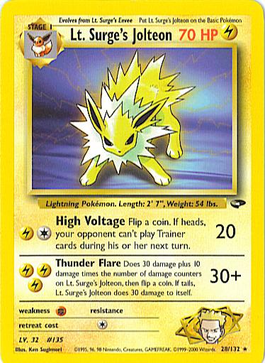 Lt. Surge's Jolteon 028/132  - Unlimited Gym Challenge - Rare