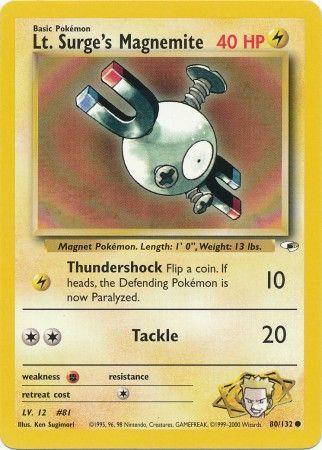 Lt. Surge's Magnemite (80) (80) 080/132  - Unlimited Gym Heroes - Common