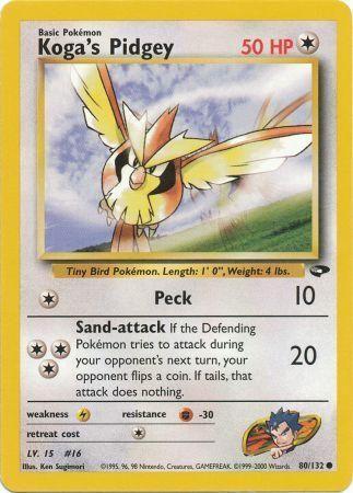Koga's Pidgey (80) (80) 080/132  - Unlimited Gym Challenge - Common