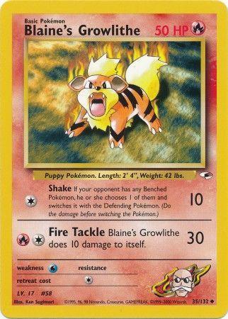 Blaine's Growlithe (35) (35) 035/132  - Unlimited Gym Heroes - Uncommon