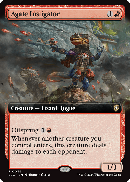 Agate Instigator (Extended Art) (BLC-056) - Bloomburrow Commander: (Extended Art)