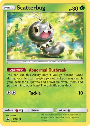 Scatterbug (5) (5) 005/131  - Reverse Holofoil SM  Forbidden Light - Common