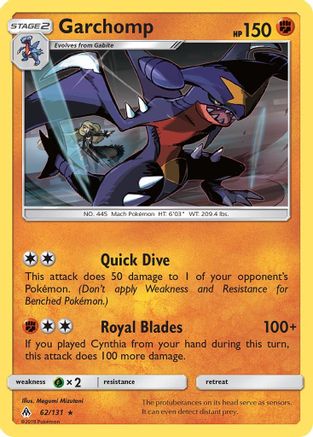 Garchomp 062/131  - Reverse Holofoil SM  Forbidden Light - Holo Rare