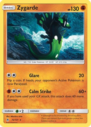 Zygarde (72) (72) 072/131  - Reverse Holofoil SM  Forbidden Light - Rare