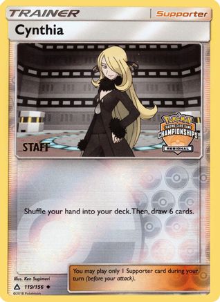 Cynthia (Regional Championships) [Staff] 119/156  - Reverse Holofoil League & Championship Cards - Promo