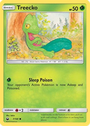 Treecko (7) (7) 007/168  - Reverse Holofoil SM  Celestial Storm - Common