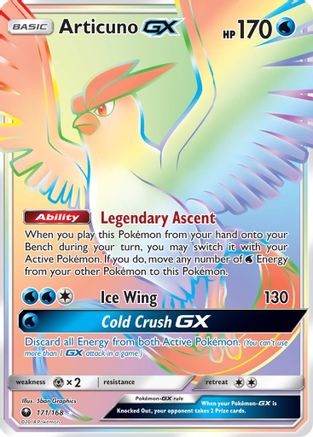 Articuno GX (Secret) 171  - Holofoil SM  Celestial Storm - Secret Rare