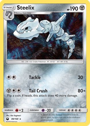 Steelix 089/168  - Holofoil SM  Celestial Storm - Holo Rare