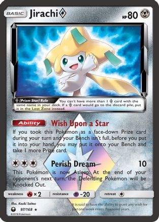 Jirachi Prism Star 097/168  - Holofoil SM  Celestial Storm - Prism Rare