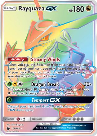 Rayquaza GX (Secret) 177  - Holofoil SM  Celestial Storm - Secret Rare