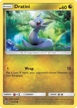 Dratini (34) (34) 034/70  - Reverse Holofoil Dragon Majesty - Common