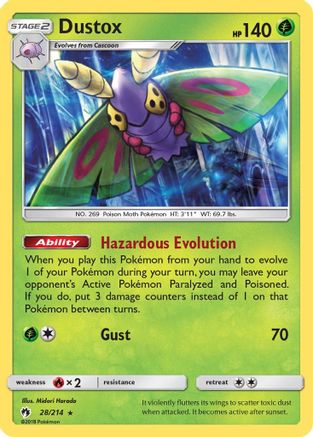 Dustox 028  - Reverse Holofoil SM  Lost Thunder - Rare