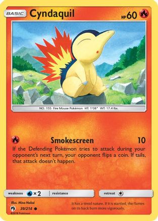Cyndaquil (39) (39) 039/214  - Reverse Holofoil SM  Lost Thunder - Common