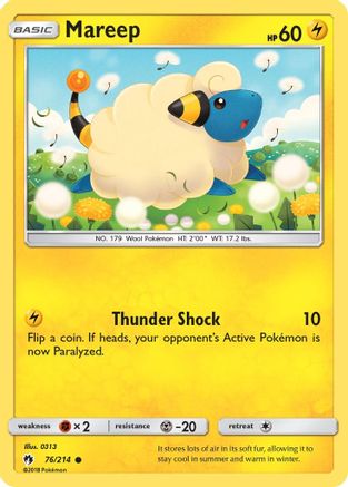 Mareep (76) (76) 076/214  - Reverse Holofoil SM  Lost Thunder - Common