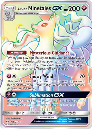 Alolan Ninetales GX (Secret) 225  - Holofoil SM  Lost Thunder - Secret Rare
