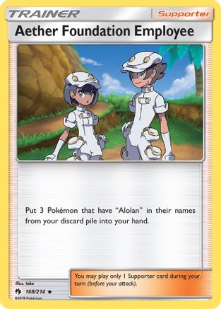 Aether Foundation Employee 168  - Reverse Holofoil SM  Lost Thunder - Uncommon