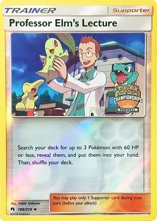 Professor Elm's Lecture (Regional Championships) 188/214  - Reverse Holofoil League & Championship Cards - Promo