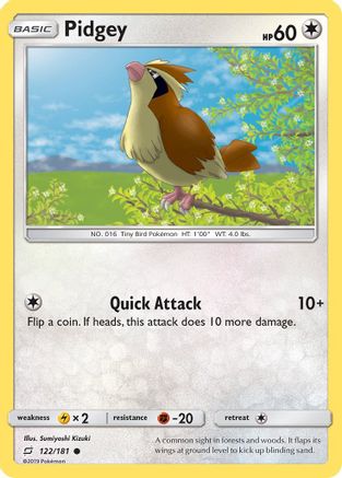 Pidgey (122) (122) 122/181  - Reverse Holofoil SM  Team Up - Common