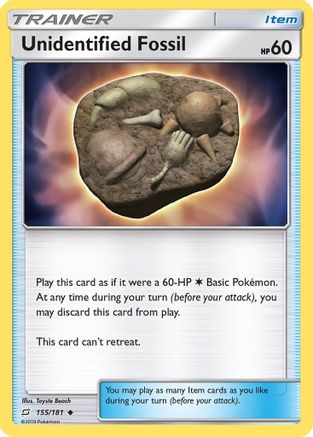 Unidentified Fossil 155  - Reverse Holofoil SM  Team Up - Uncommon