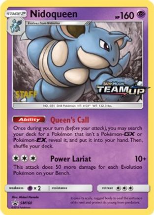 Nidoqueen (Prerelease) [Staff] SM160  - Holofoil SM Promos - Promo