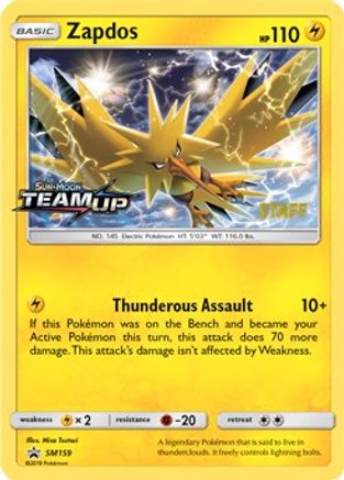 Zapdos (Prerelease) [Staff] SM159  - Holofoil SM Promos - Promo