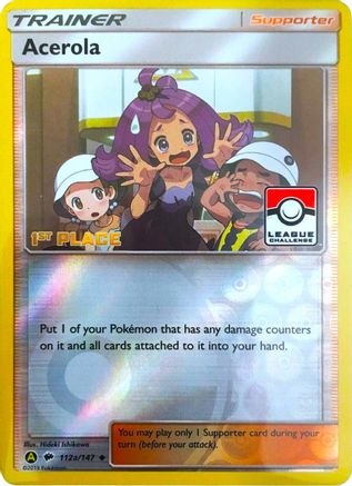 Acerola (League Challenge) [1st Place] 112a/147  - Reverse Holofoil League & Championship Cards - Promo