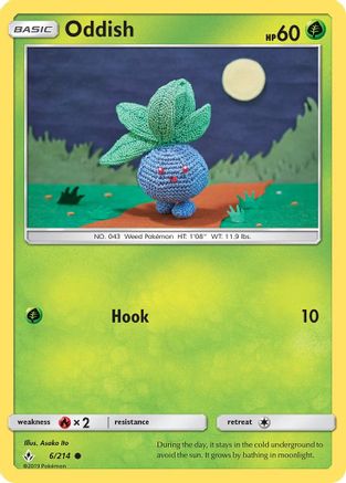 Oddish (6) (6) 006/214  - Reverse Holofoil SM  Unbroken Bonds - Common