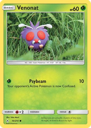 Venonat (10) (10) 010/214  - Reverse Holofoil SM  Unbroken Bonds - Common