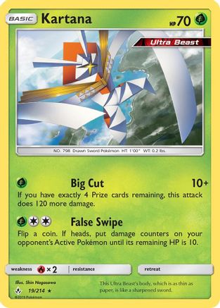 Kartana 019/214  - Reverse Holofoil SM  Unbroken Bonds - Holo Rare
