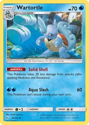 Wartortle 034/214  - Reverse Holofoil SM  Unbroken Bonds - Uncommon