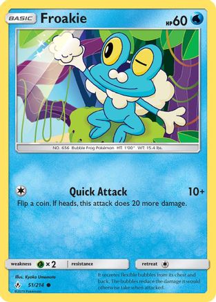Froakie 051/214  - Reverse Holofoil SM  Unbroken Bonds - Common