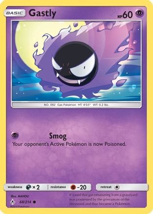 Gastly (68) (68) 068/214  - Reverse Holofoil SM  Unbroken Bonds - Common