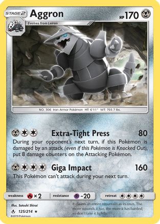 Aggron 125/214  - Reverse Holofoil SM  Unbroken Bonds - Rare