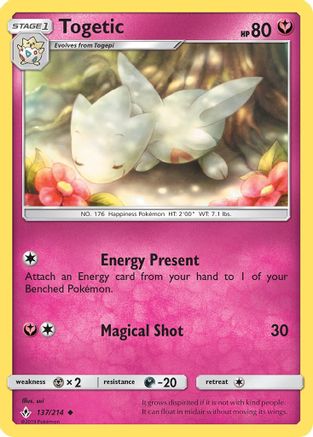 Togetic 137/214  - Reverse Holofoil SM  Unbroken Bonds - Uncommon