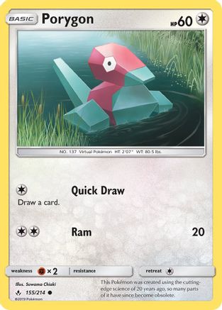 Porygon (155) (155) 155/214  SM  Unbroken Bonds - Common