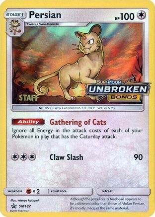 Persian (Prerelease) [Staff] SM182  - Holofoil SM Promos - Promo