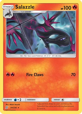 Salazzle (34) (34) 034  - Reverse Holofoil SM  Unified Minds - Rare