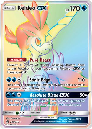 Keldeo GX (Secret) 240  - Holofoil SM  Unified Minds - Secret Rare