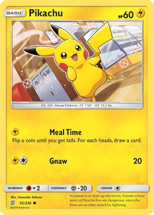 Pikachu (55) (55) 055/236  - Reverse Holofoil SM  Unified Minds - Common