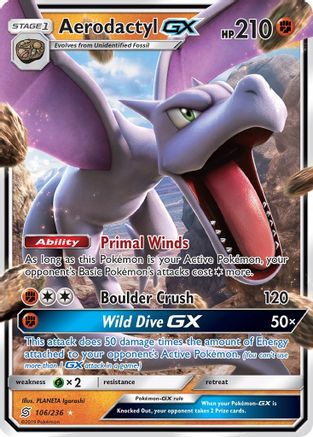Aerodactyl GX 106/236  - Holofoil SM  Unified Minds - Ultra Rare