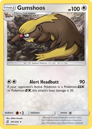 Gumshoos 181  SM  Unified Minds - Rare
