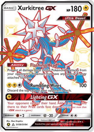 Xurkitree GX SV58/SV94  - Holofoil Hidden Fates Shiny Vault - Shiny Holo Rare