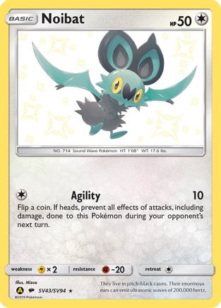 Noibat SV43/SV94  - Holofoil Hidden Fates Shiny Vault - Shiny Holo Rare