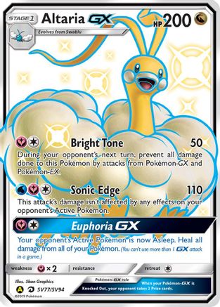 Altaria GX SV77/SV94  - Holofoil Hidden Fates Shiny Vault - Shiny Holo Rare