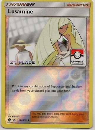 Lusamine (League Challenge) [2nd Place] 153a/156  - Reverse Holofoil League & Championship Cards - Promo