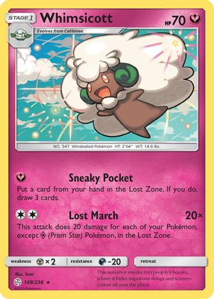 Whimsicott 148/236  SM  Cosmic Eclipse - Rare