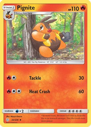 Pignite 032/236  - Reverse Holofoil SM  Cosmic Eclipse - Uncommon